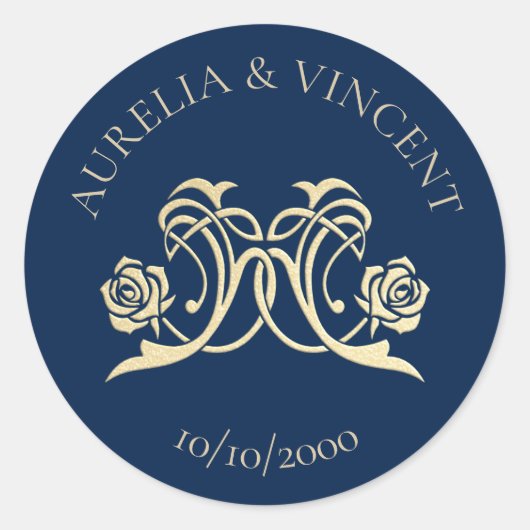 middeleeuwse koninklijke Rozen bruiloft Ronde Sticker (Voorkant)