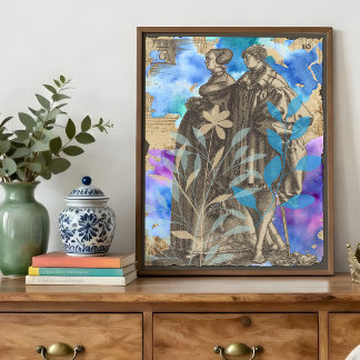 Middeleeuwse Koppel Decoupage Tissuepapier met Blo
