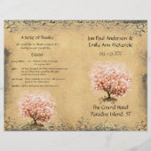 Middeleeuwse Koraal Hart Blad Boom Trouwprogramma (Voorkant)