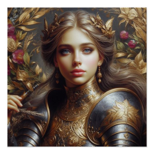 Middeleeuwse krijger perfect poster (Voorkant)