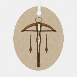 Middeleeuwse kruisboog met bouten metalen ornament