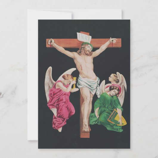 Middeleeuwse Kruisiging van Jezus Christus Bedankkaart (Voorkant)