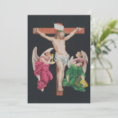 Middeleeuwse Kruisiging van Jezus Christus Bedankkaart (Staand voorkant)