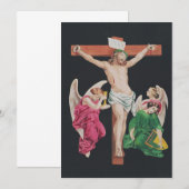 Middeleeuwse Kruisiging van Jezus Christus Bedankkaart (Voorkant / Achterkant)