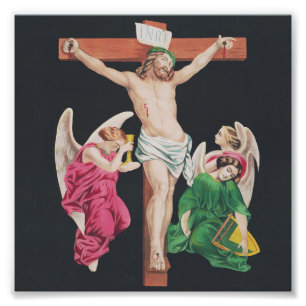 Middeleeuwse Kruisiging van Jezus Christus Foto Afdruk