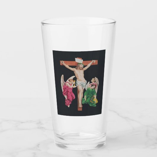 Middeleeuwse kruisiging van Jezus Christus Glas (Voorkant)