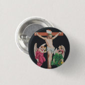Middeleeuwse Kruisiging van Jezus Christus Ronde Button 3,2 Cm (Voorkant /achterkant)