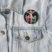 Middeleeuwse Kruisiging van Jezus Christus Ronde Button 5,7 Cm (In situ)