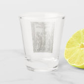 Middeleeuwse kruisiging van Jezus Christus Shot Glas (Achterkant)