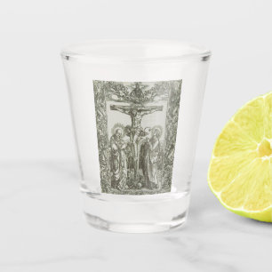Middeleeuwse kruisiging van Jezus Christus Shot Glas
