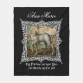 Middeleeuwse kunst Eenhoorn Barok Zwart Gotisch Fleece Deken (Voorkant)