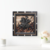 Middeleeuwse lading: Wood Art Custom Time Vierkante Klok (Huis)