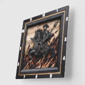 Middeleeuwse lading: Wood Art Custom Time Vierkante Klok (Hoek)