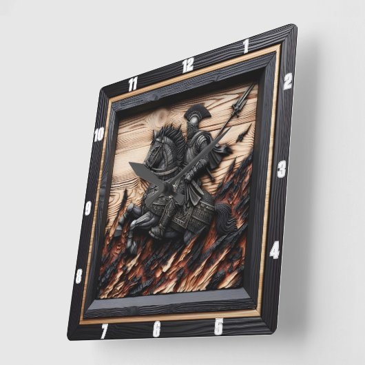 Middeleeuwse lading: Wood Art Custom Time Vierkante Klok (Hoek)