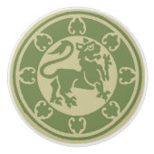 middeleeuwse leeuw keramische knop (Voorkant)