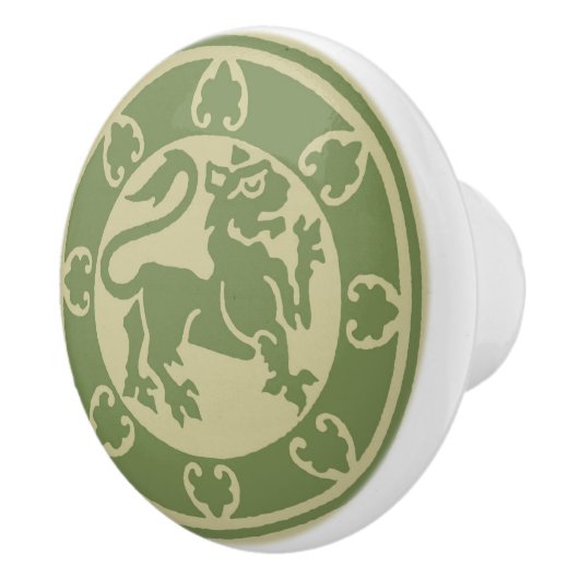 middeleeuwse leeuw keramische knop (Rechts)