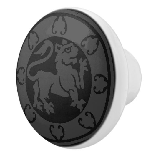 middeleeuwse leeuw keramische knop (Rechts)