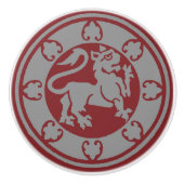 middeleeuwse leeuw keramische knop (Voorkant)