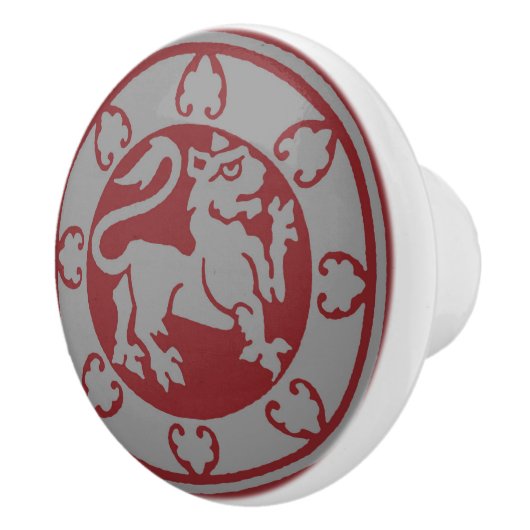 middeleeuwse leeuw keramische knop (Rechts)