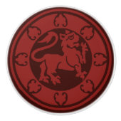 middeleeuwse leeuw keramische knop (Voorkant)