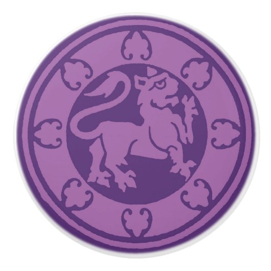 middeleeuwse leeuw keramische knop (Voorkant)