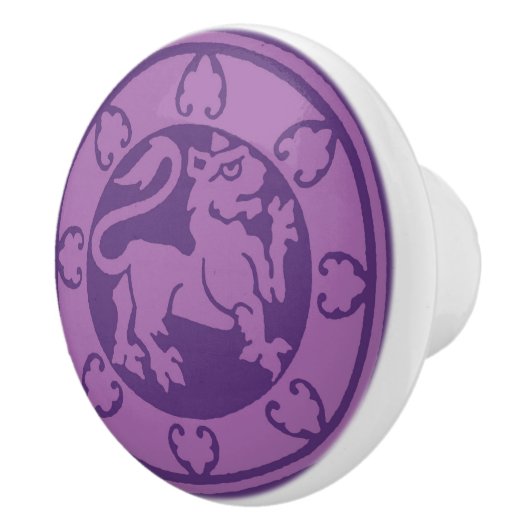 middeleeuwse leeuw keramische knop (Rechts)