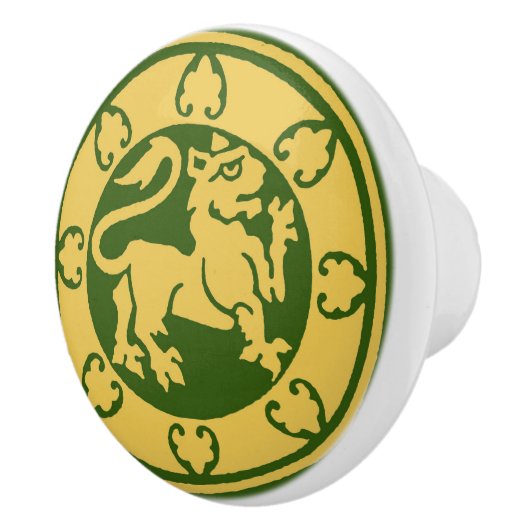 middeleeuwse leeuw keramische knop (Rechts)