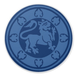 middeleeuwse leeuw keramische knop