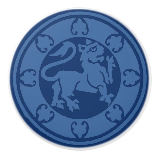 middeleeuwse leeuw keramische knop (Voorkant)