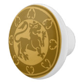 middeleeuwse leeuw keramische knop (Rechts)