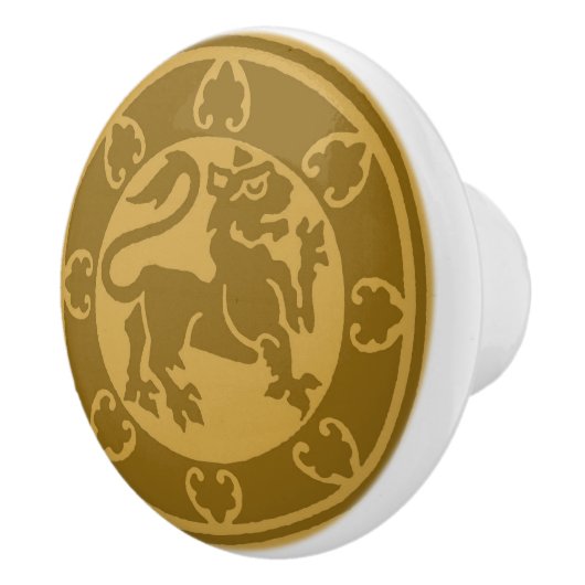 middeleeuwse leeuw keramische knop (Rechts)