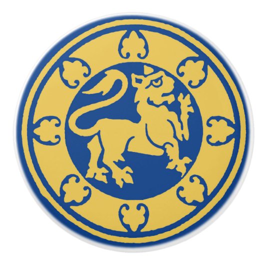 middeleeuwse leeuw keramische knop (Voorkant)