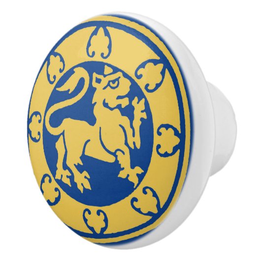 middeleeuwse leeuw keramische knop (Rechts)