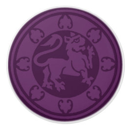 middeleeuwse leeuw keramische knop