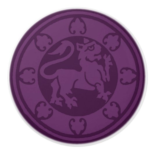 middeleeuwse leeuw keramische knop (Voorkant)