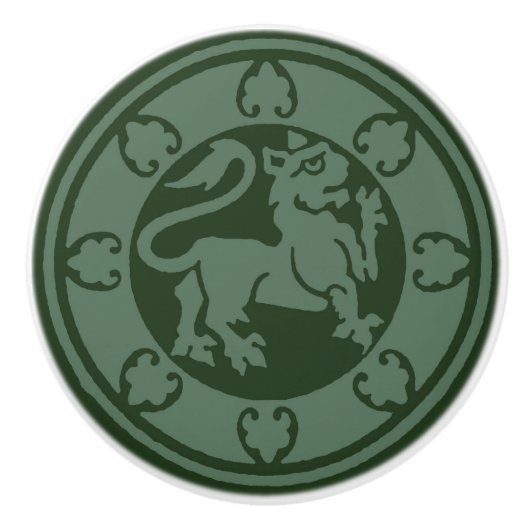 middeleeuwse leeuw keramische knop (Voorkant)