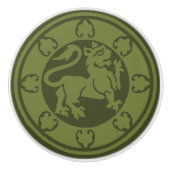 middeleeuwse leeuw keramische knop (Voorkant)