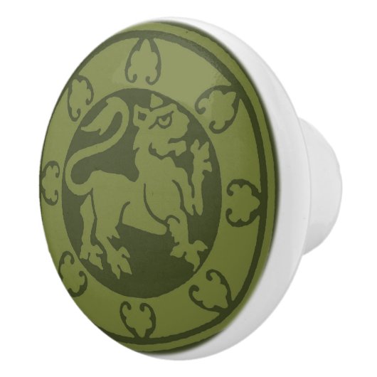 middeleeuwse leeuw keramische knop (Rechts)