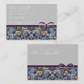 Middeleeuwse Leeuw Llama Bloemblauw Geel Visitekaartje (Voorkant / Achterkant)