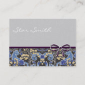 Middeleeuwse Leeuw Llama Bloemblauw Geel Visitekaartje (Achterkant)