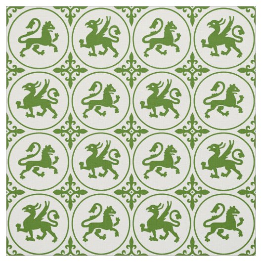 Middeleeuwse leeuwen en griffioenen stof (Swatch)