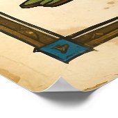 Middeleeuwse Leopard Illustratie Oude Kunst Poster (Hoek)