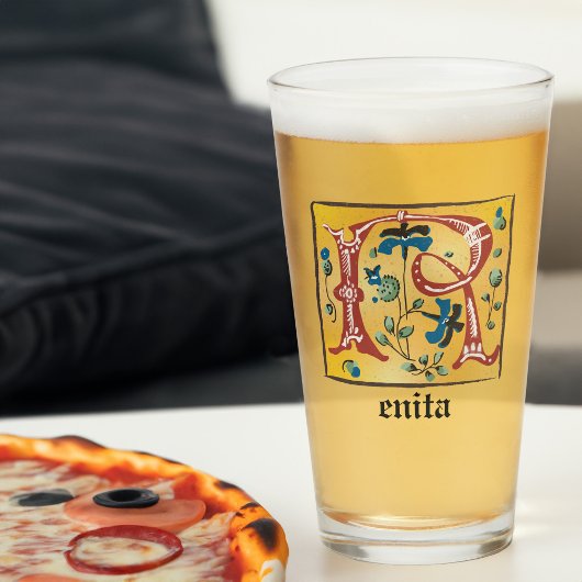 Middeleeuwse lichte letter R-monogram Glas