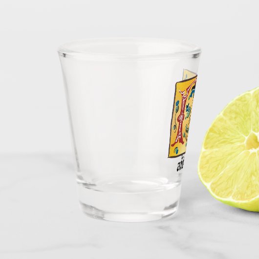 Middeleeuwse lichte letter R-monogram Shot Glas (Links)