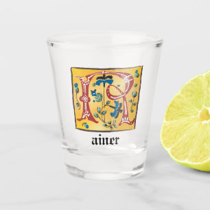 Middeleeuwse lichte letter R-monogram Shot Glas