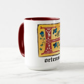 Middeleeuwse lichte lichtdoorlatende letter H Mono Mok (Voorkant links)