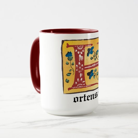 Middeleeuwse lichte lichtdoorlatende letter H Mono Mok (Voorkant links)