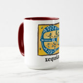 Middeleeuwse lichte lichte letter E Monogram Mok (Voorkant links)