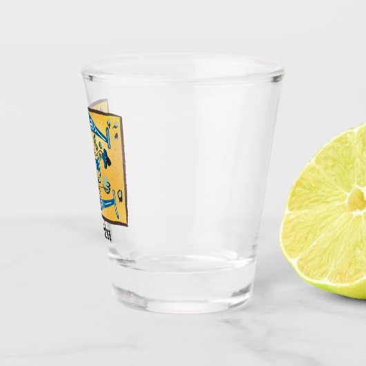 Middeleeuwse lichte lichte letter E Monogram Shot Glas (Rechts)