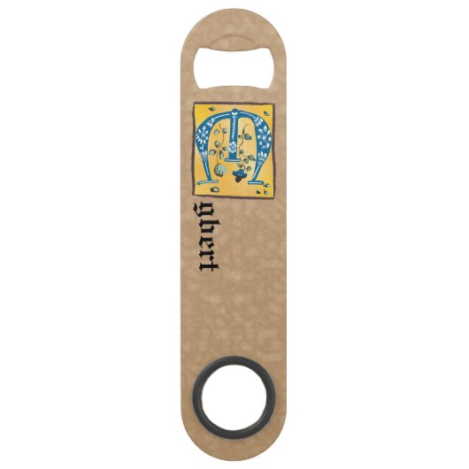 Middeleeuwse lichte lichte letter E Monogram Speed Flessenopener (Voorkant)
